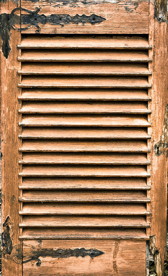 Abstract Photograph - Antique wooden shutter by Tom Gowanlock
