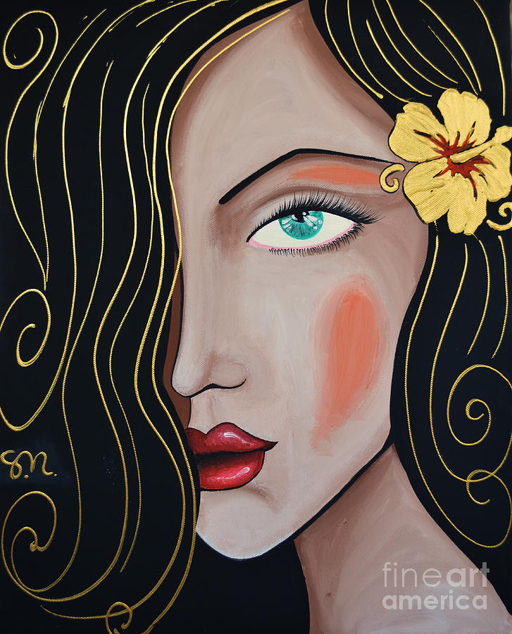 Woman Painting - Antoinette by Maria Sopoglidou Woman Painting - Antoinette by Maria Sopoglidou