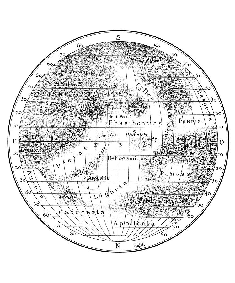 Antoniadis Map Of Mercury Photograph by Royal Astronomical Society/science Photo Library