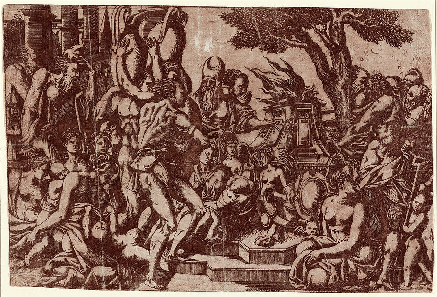 Antonio Drawing - Antonio Fantuzzi After Rosso Fiorentino, Sacrifice by Litz Collection