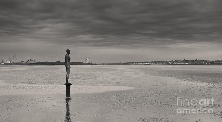 Iron Man Movie Photograph - Antony Gormley Sculpture Another Place 1 by Chris Blake