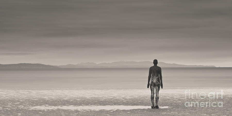 Iron Man Movie Photograph - Antony Gormley Sculpture Another Place 2 by Chris Blake