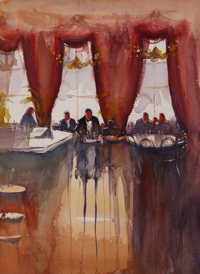 Cafe Painting - Antwerp cafe by Jan Min