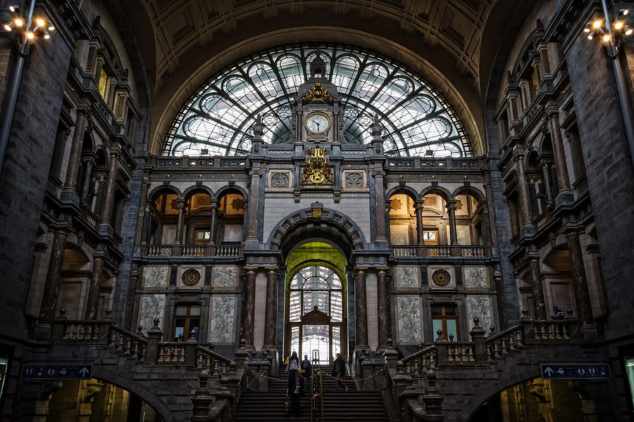 Architecture Photograph - Antwerp Train Station II by Joan Carroll