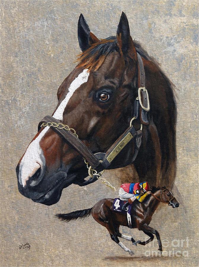 A.P. Indy Painting by Pat DeLong