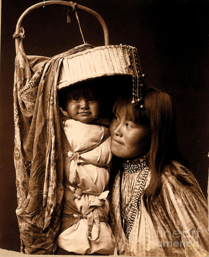 Apache girl and papoose Photograph by Vintage Collectables