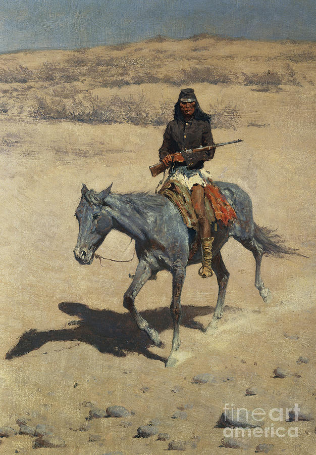 Apache Scout  Painting by Frederic Remington