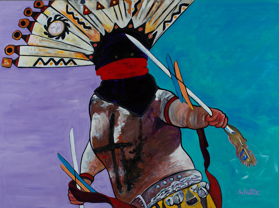 Impressionism Painting - Apache Sprit Dancer by John Schultz