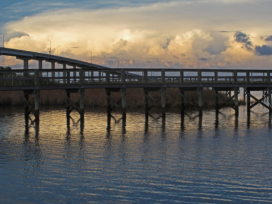 Summer Photograph - Apalachicola Bridge at Sunset by Gretchen Friedrich