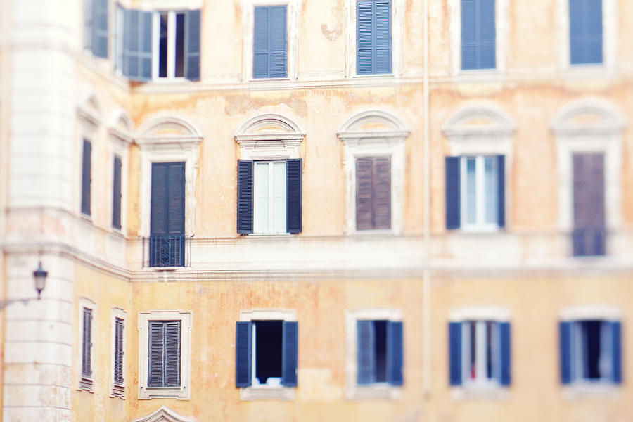 Apartment Windows in Rome Photograph by Kim Fearheiley