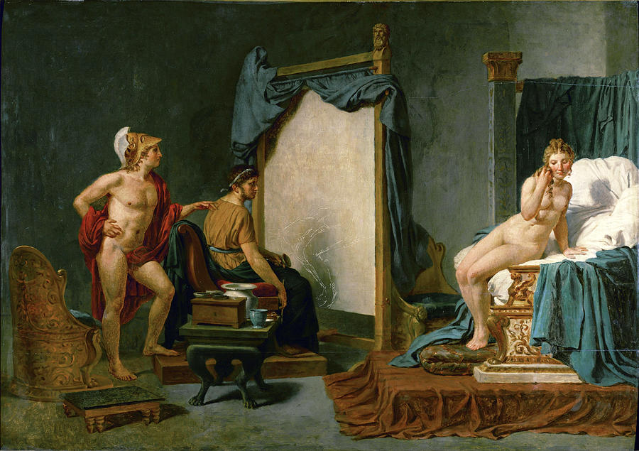 Apelles Painting Campaspe in the Presence of Alexander the Great Painting by Jacques-Louis David
