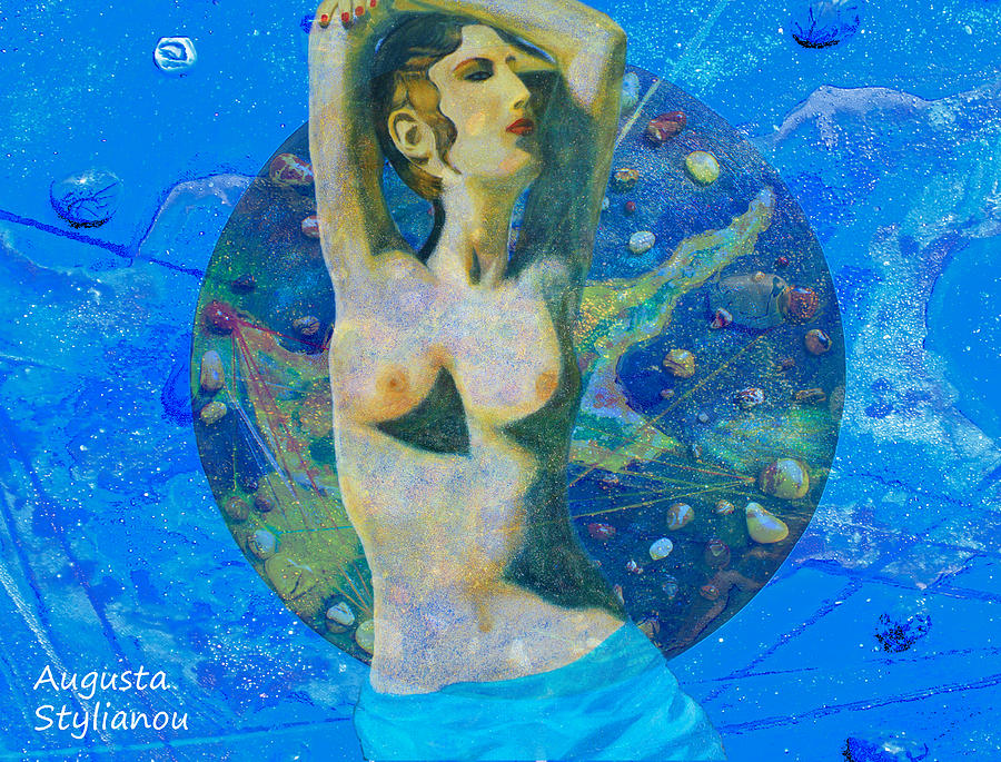 Aphrodite and  Cyprus Map Digital Art by Augusta Stylianou