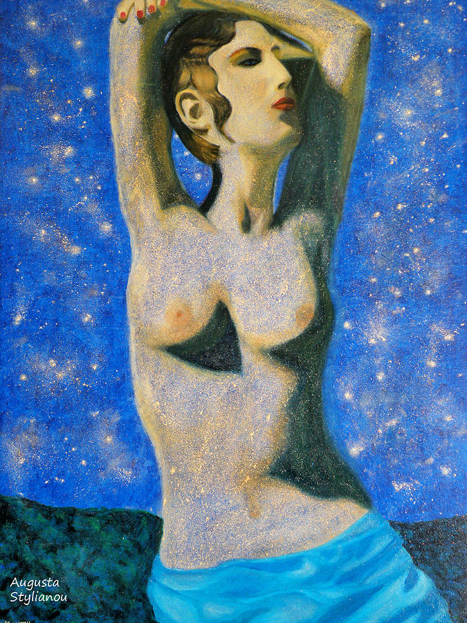 Starry Woman Painting by Augusta Stylianou
