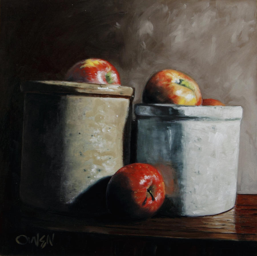 Apples and Jars Painting by Rob Owen