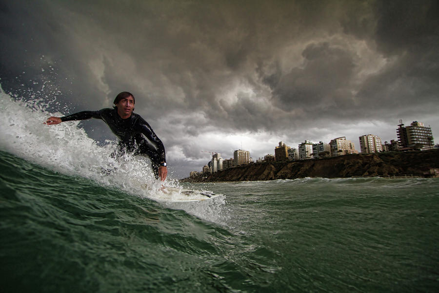 Skyline Photograph - Apocalyptic Surfer by Assaf Gavra