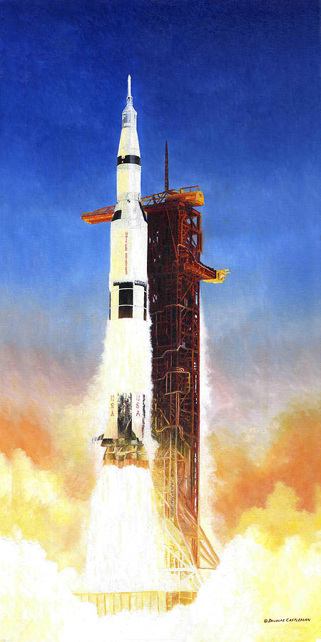 Apollo 11 launch Painting by Douglas Castleman