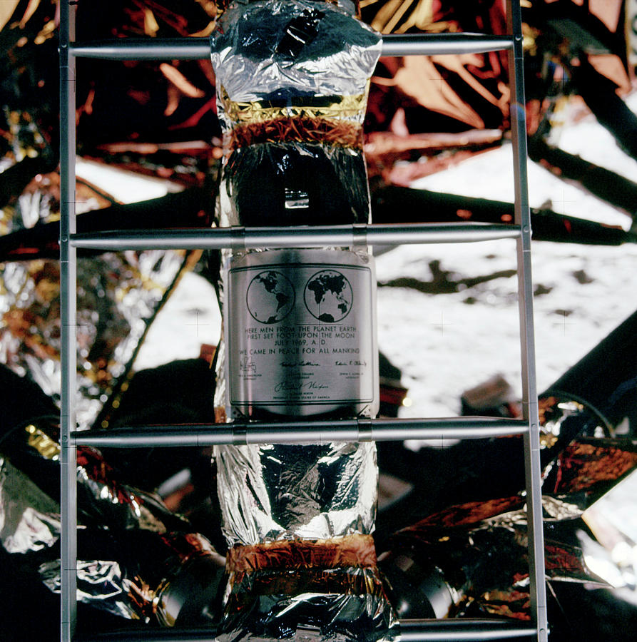 Apollo 11 Moon Plaque Photograph by Nasa/science Photo Library