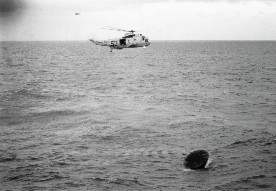 Apollo 11 Spacecraft Seconds After Splashdown Photograph by Nasa/science Photo Library
