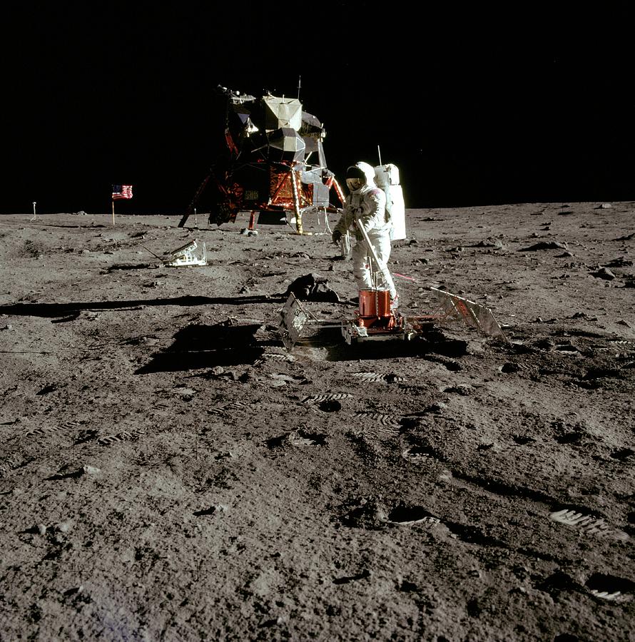 Apollo 11s Buzz Aldrin Deploying Easep Experiment Photograph by Nasa/science Photo Library
