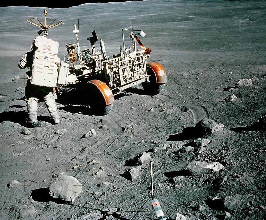 Apollo 16 Astronaut Charles Duke With Lunar Rover Photograph by Nasa/science Photo Library