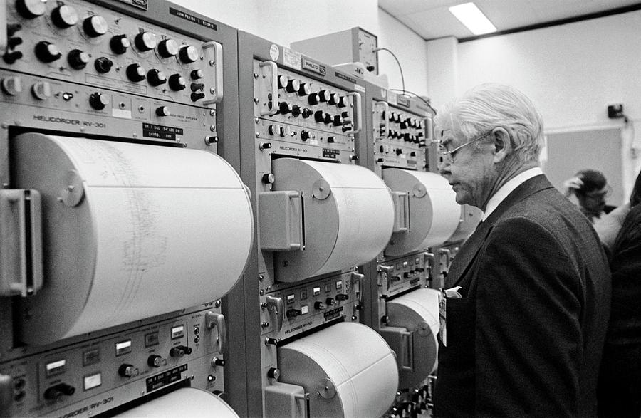 Houston Photograph - Apollo 17 Seismograph Readings by Nasa