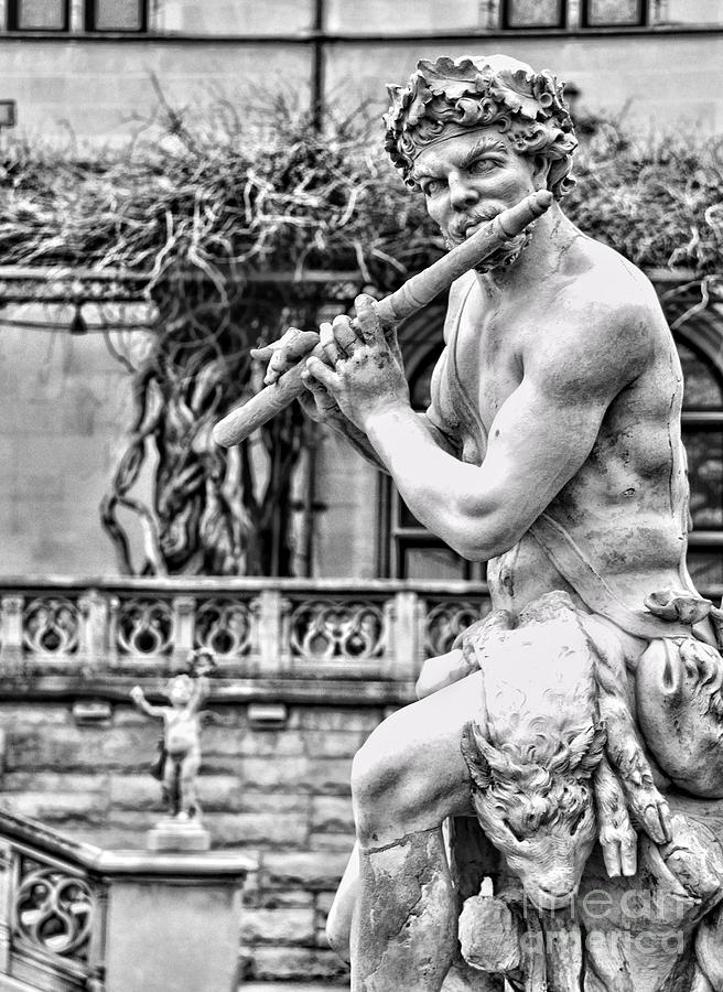 Apollo and Pan Flute Playing Statue by Diana Sainz Photograph by Diana Raquel Sainz