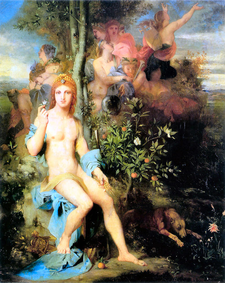 Gustave Moreau Digital Art - Apollo and the Nine Muses by Gustave Moreau