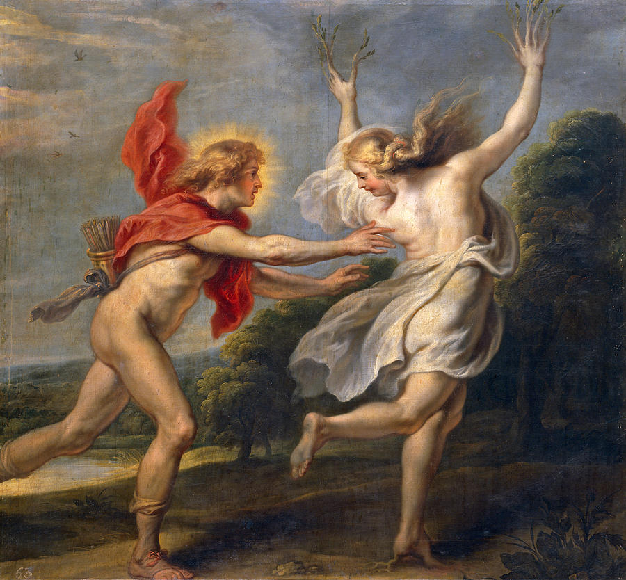 Apollo chasing Daphne Painting by Cornelis de Vos