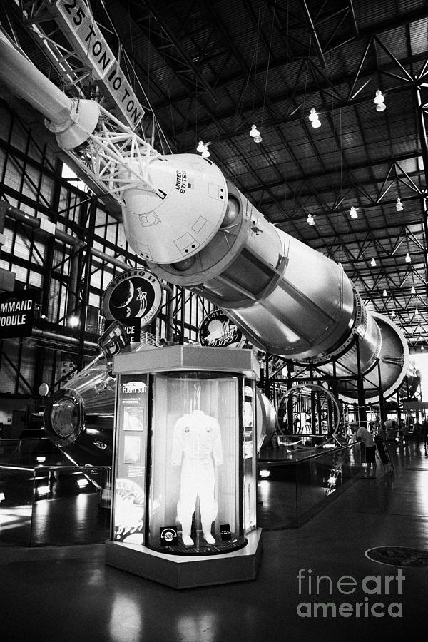 Space Photograph - Apollo Command Module On A Saturn Five Rocket At The Apollo Saturn V Center by Joe Fox