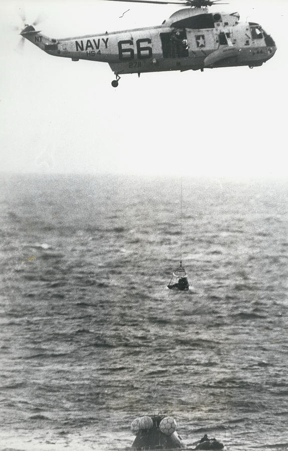 Vintage Photograph - Apollo II Splashdown by Retro Images Archive