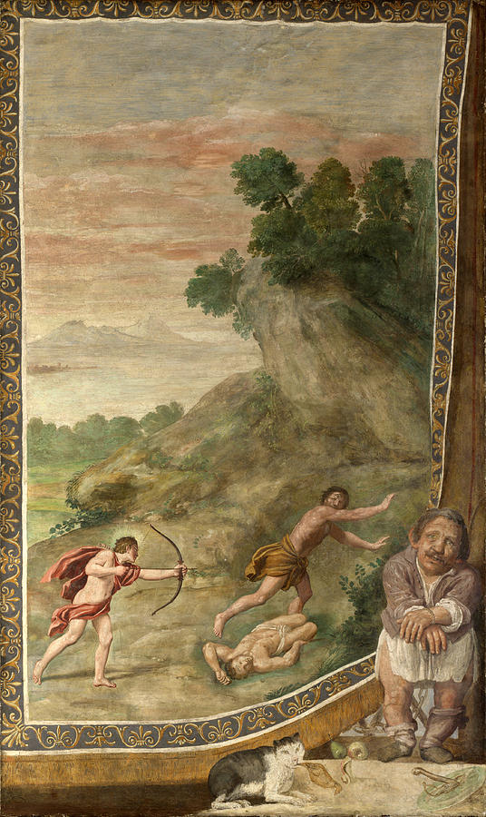 Apollo killing the Cyclops Painting by Domenichino and Assistants