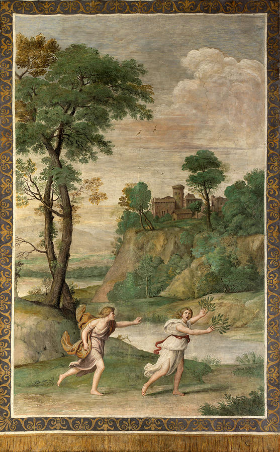 Apollo pursuing Daphne Painting by Domenichino and Assistants