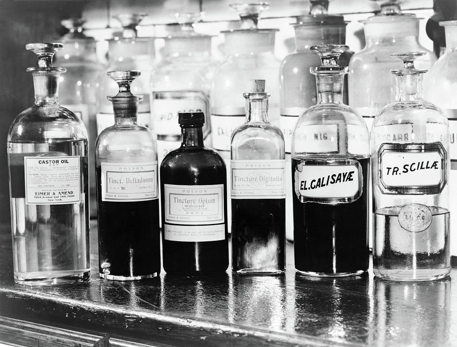 Apothecary Bottles, C1940 Photograph by Granger