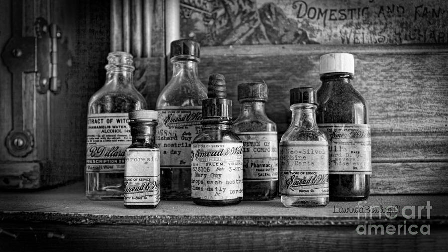 Apothecary BW Photograph by Laurinda Bowling