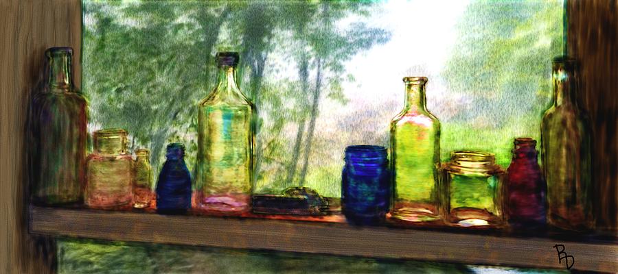 Bottle Digital Art - Apothecary Windowsill by Ric Darrell