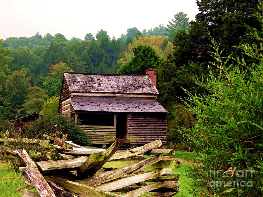Appalachian Cabin with Fence Photograph by Desiree Paquette