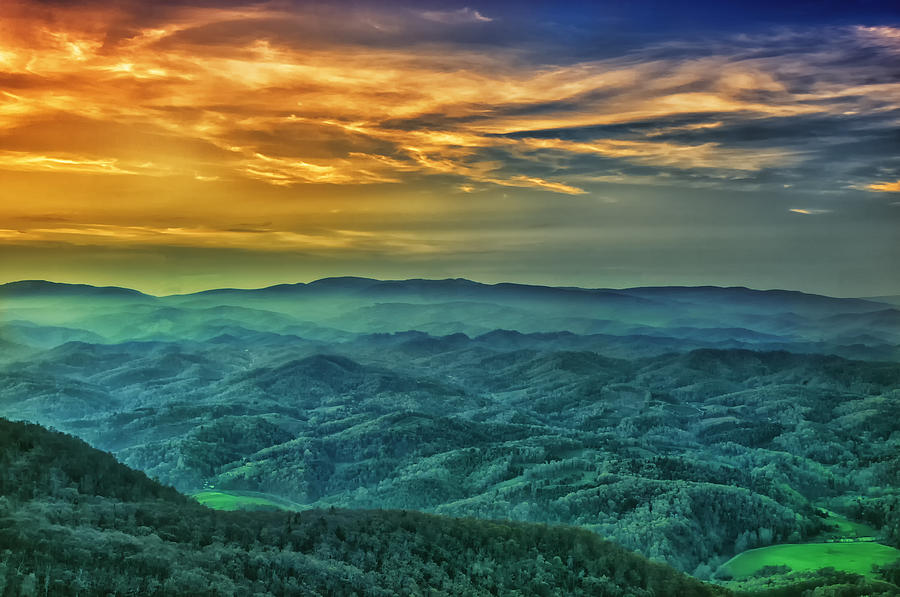 Appalachian Mountain Sunset Photograph by Victor Culpepper