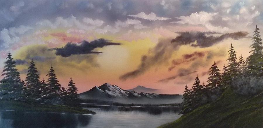Tree Painting - Appalachian Sky Lake - 100  by Lee Bowman