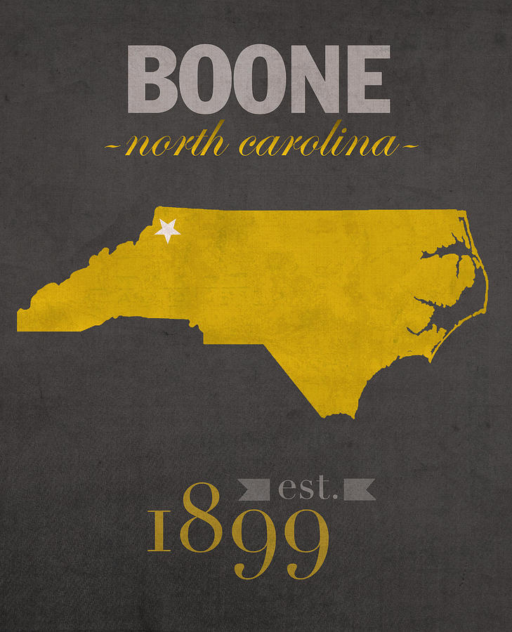 Appalachian State University Mixed Media - Appalachian State University Mountaineers Boone NC College Town State Map Poster Series No 010 by Design Turnpike
