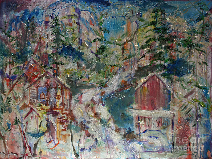 Mountain Painting - Appalachian Township by Avonelle Kelsey Mountain Painting - Appalachian Township by Avonelle Kelsey