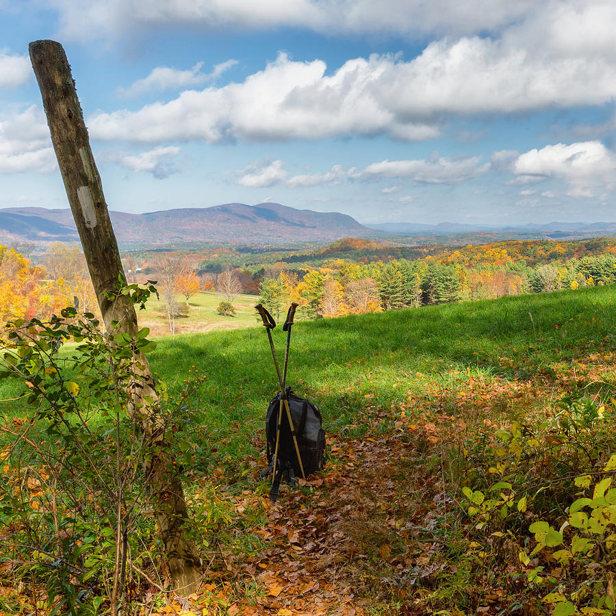 Mountain Photograph - Appalachian Trail Hiker Square by Bill Wakeley