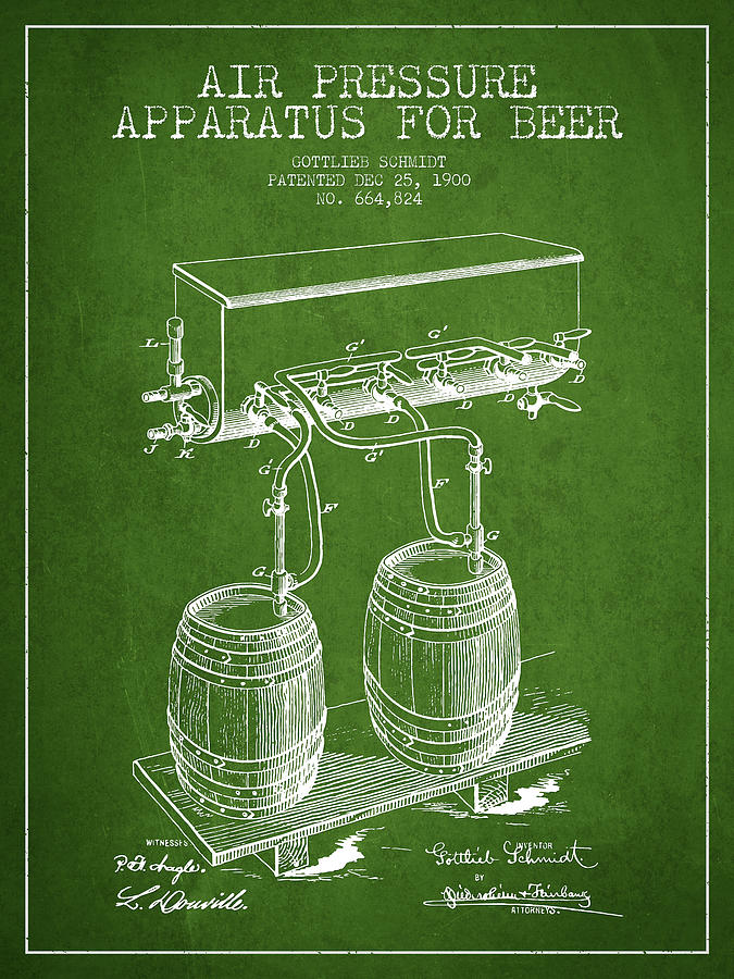 Apparatus For Beer Patent From 1900 - Green Digital Art