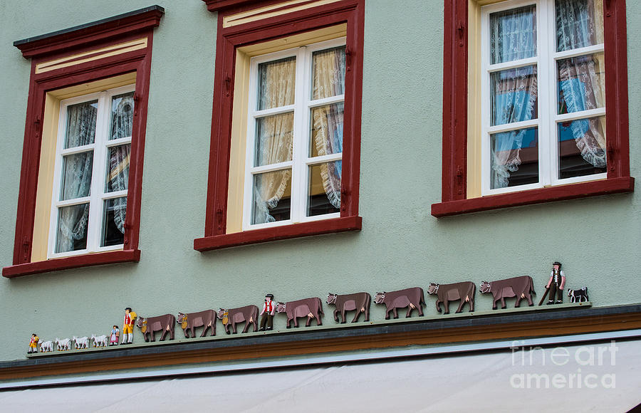 Appenzell Cow Parade Art - Storefront  Photograph by Gary Whitton