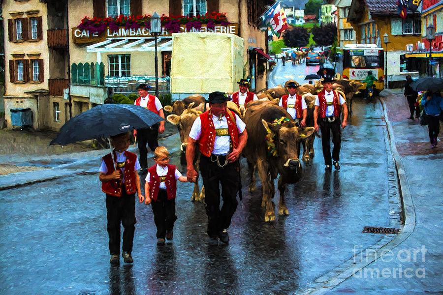 Appenzell Cow Parade - Switzerland Painting by Gary Whitton