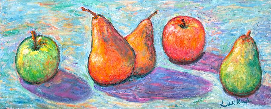 Apple and Pear Twirl Painting by Kendall Kessler