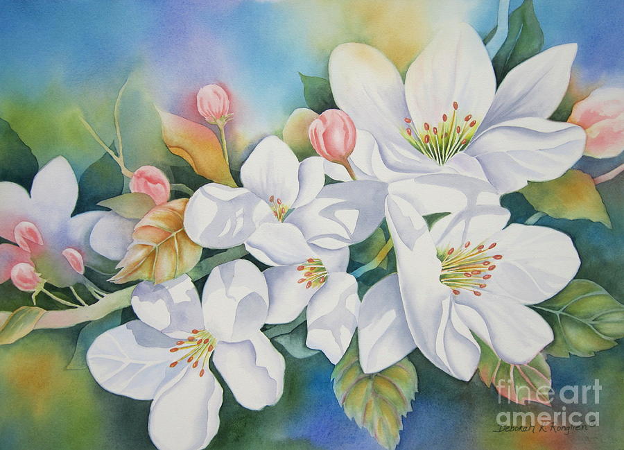 Apple Blossom Time Painting by Deborah Ronglien