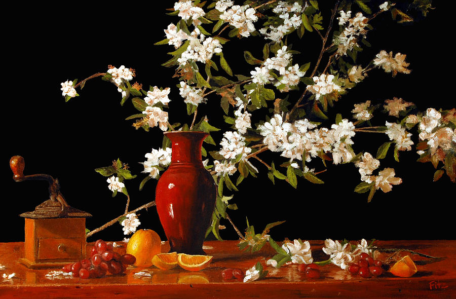 Apple Blossum Time Painting by Rick Fitzsimons