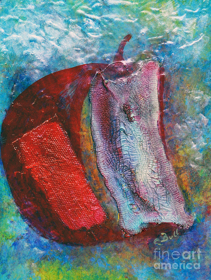 Apple Core Painting by Claire Bull