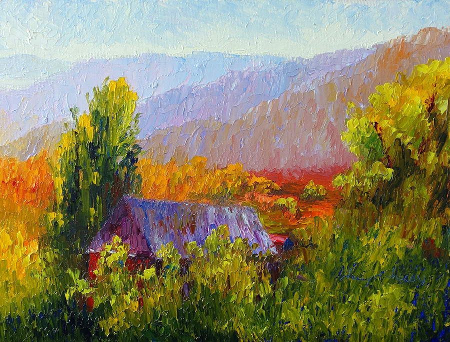 Fall Painting - Apple Farm in Fall by Terry  Chacon