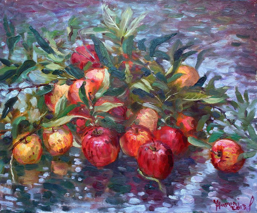 Apple Painting - Apple Harvest at Violas Garden by Ylli Haruni